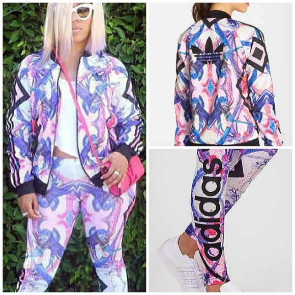 floral adidas outfit